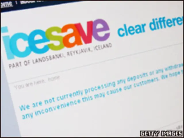 Сайт банка Icesave