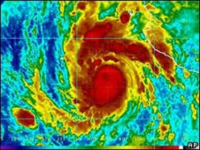 Imagem de satélite do furacão Jimena