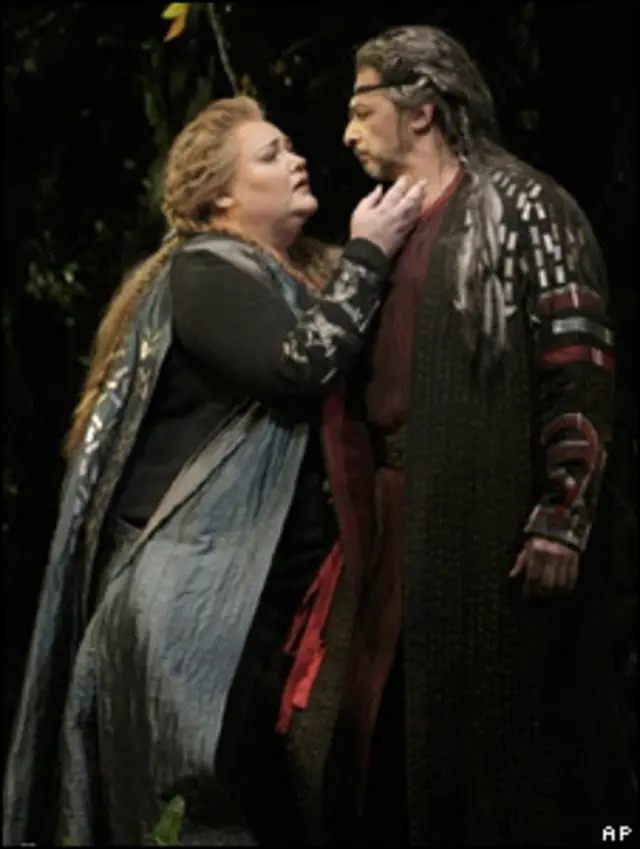 Сцена из поставки "Валькирии"