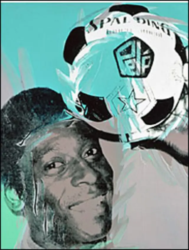 Pelé, em pintura de Andy Warhol