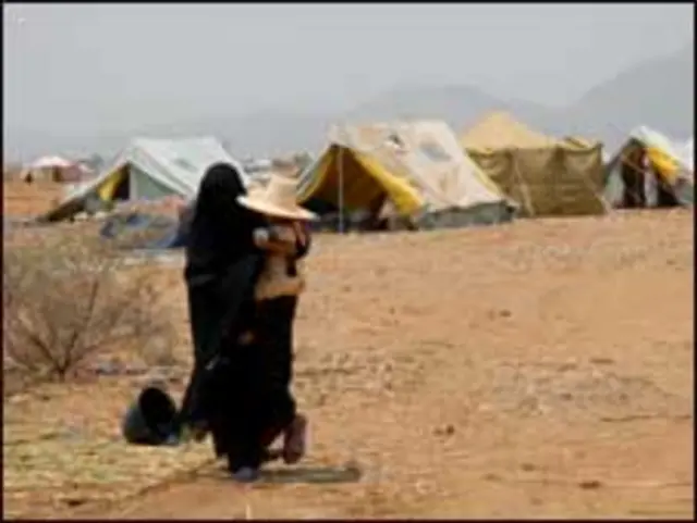 نازحة من صعدة بسبب الحرب