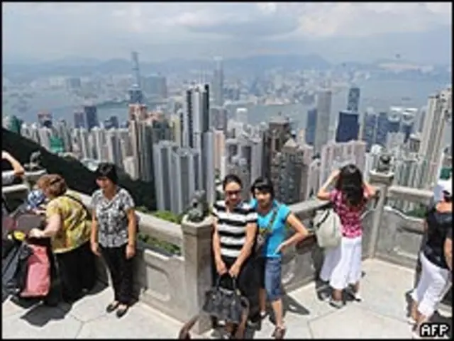 從香港山頂遠眺九龍半島(20/8/2009)