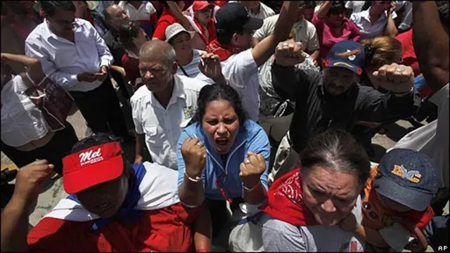 Seguidores de Zelaya en Honduras.