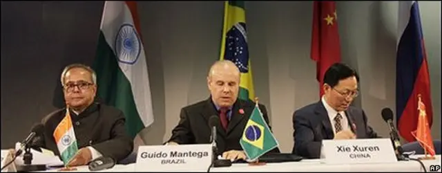 Representantes de India, Brasil y China