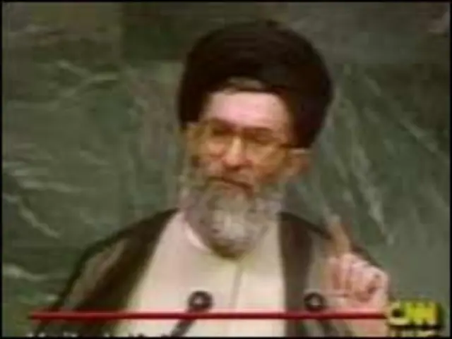 آیت الله خامنه ای در دوران ریاست جمهوری اش در سازمان ملل سخنرانی کرده است