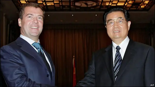 Дмитрий Медведев и Ху Цзиньтао