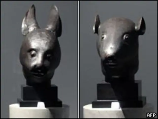 圓明園青銅兔首和鼠首