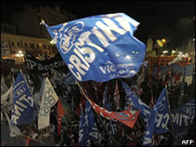 Celebraciones tras la sanción de la ley de medios
