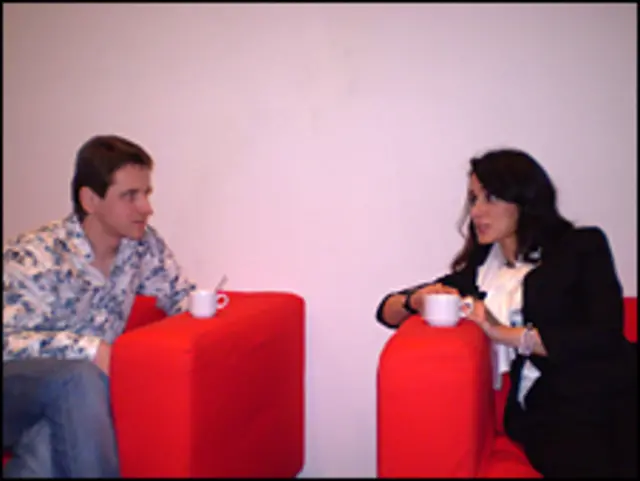 Евгений Власенко беседует с Тиной Канделаки