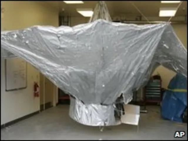 El globo en poder de la policía