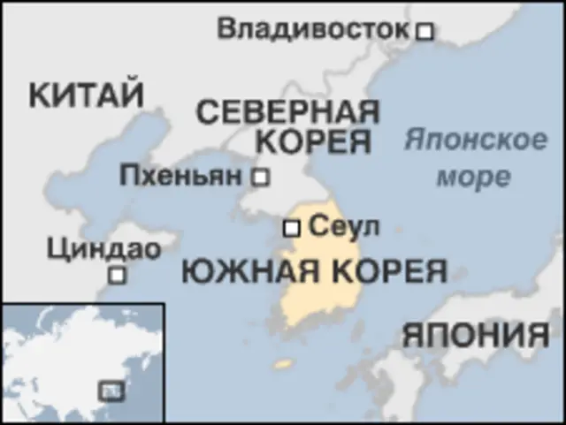 Карта Южной Кореи