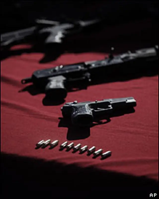 Armas incautadas en México
