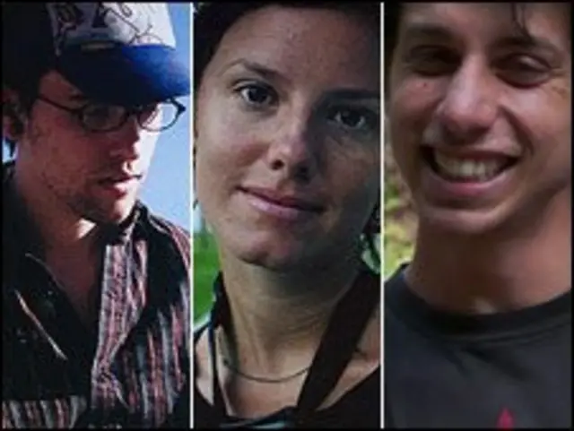 Shane Bauer, Sarah Shourd y Joshua Fattal