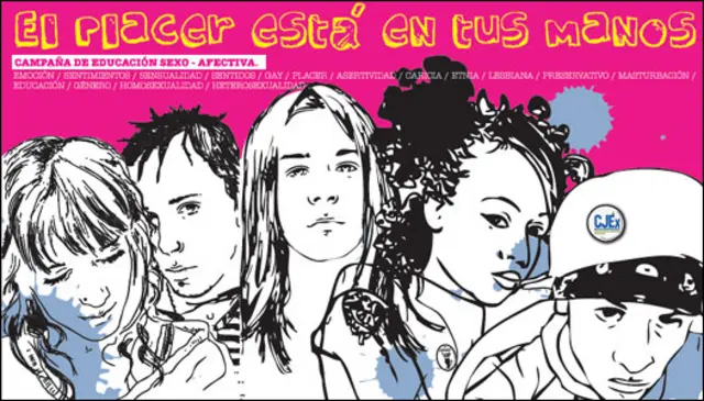 Cartel del taller de orientación sexual organizado por la Junta de Extremadura.