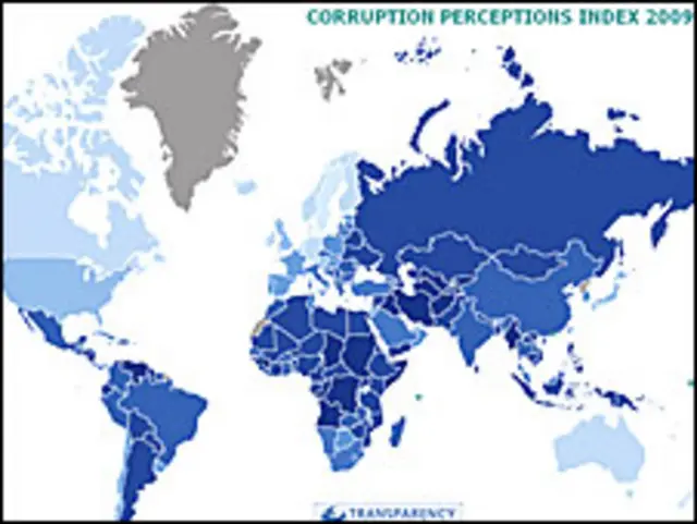 Уровень коррупции в мире