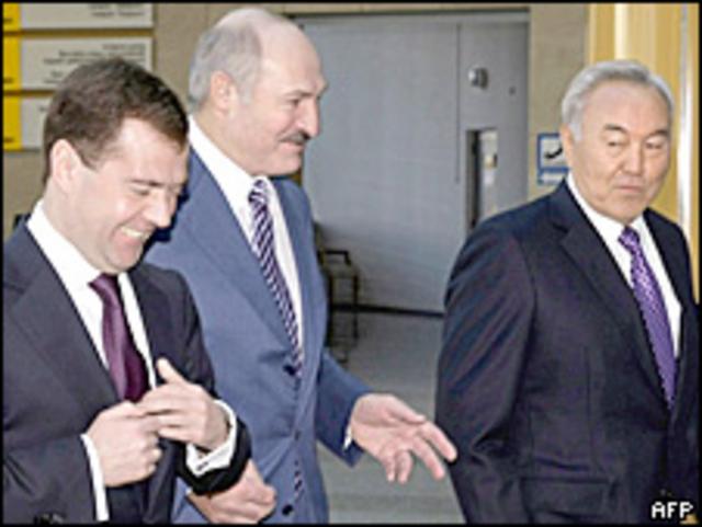 Дмитрий Медведев, Александр Лукашенко и Нурсултан Назарбаев