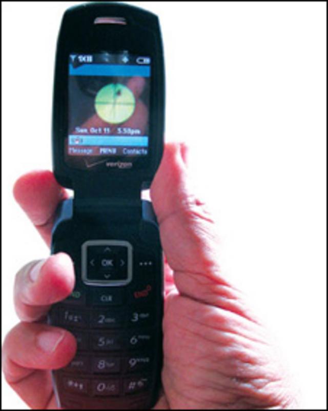 Teléfono con la nueva aplicación (Foto cortesía www.bang.calit2.net)