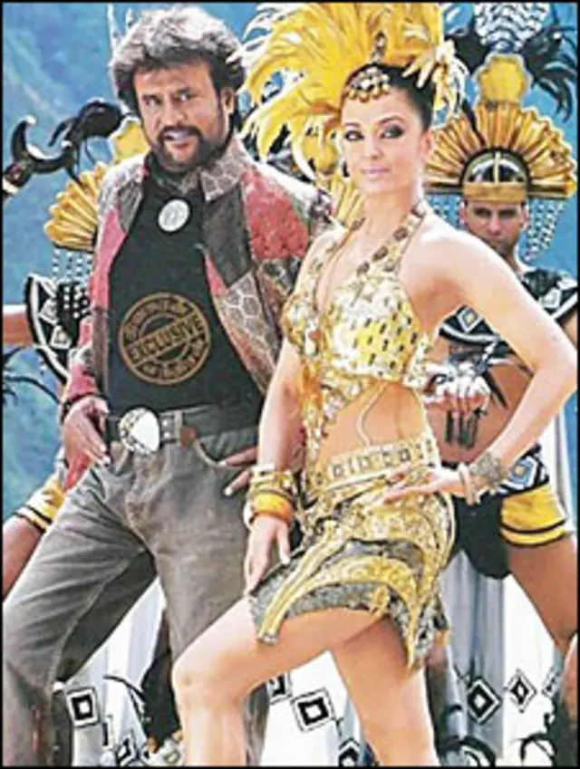 رجنی کانت ایشوریہ کے ساتھ فلم روبوٹ میں 