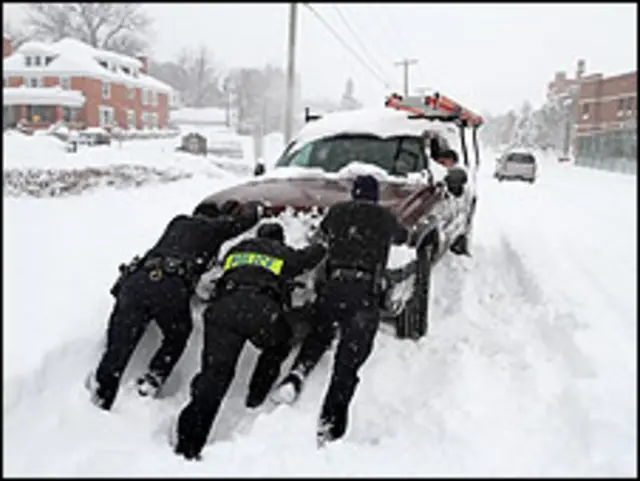 Salju di pantai Timur Amerika 