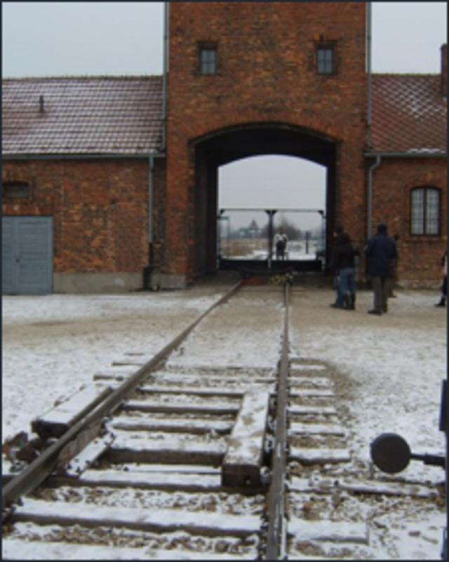 इसी दरवाज़े से यूरोप भर से रेलगाड़ियाँ लोगों को शिविरों में लाती थीं