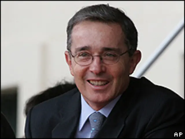 Álvaro Uribe, presidente de Colombia.