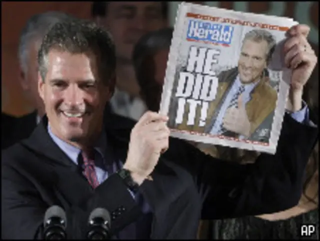 Scott Brwon comemora vitória para o Senado americano