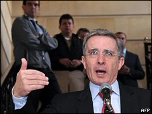 El presidente colombiano, Álvaro Uribe