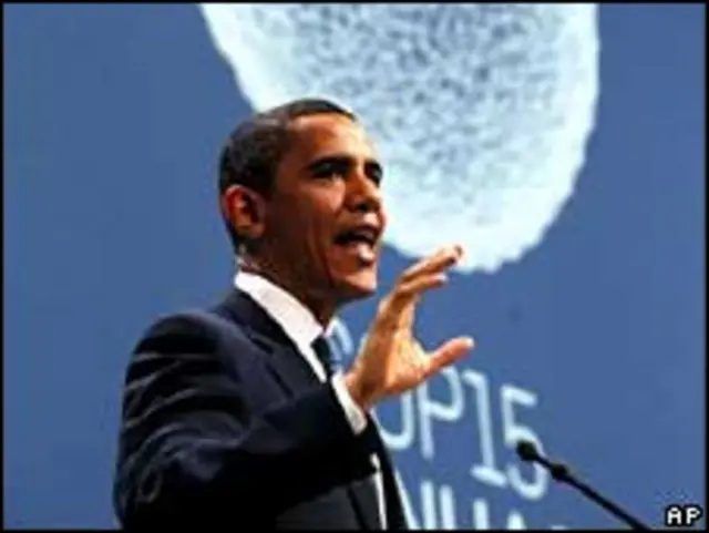 Barack Obama durante la cumbre de Copenhague. 