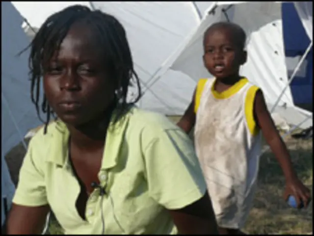 Christine, refugiada por el terremoto en Haití.