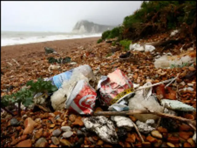 在英国,无论到哪里都能看到随处乱扔的可口可乐空瓶罐。