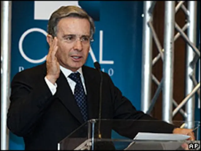 El presidente colombiano, Álvaro Uribe