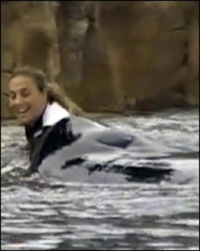 ٹرینر ڈاؤن برینکیاؤ مرنے سے چند لمحے پہلے اپنی قاتل مچھلی سے کھیلتے ہوئے