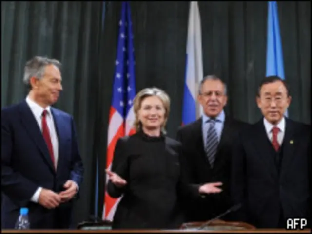 Quarteto do Oriente Médio em Moscou (YURI KADOBNOV/AFP/Getty Images)