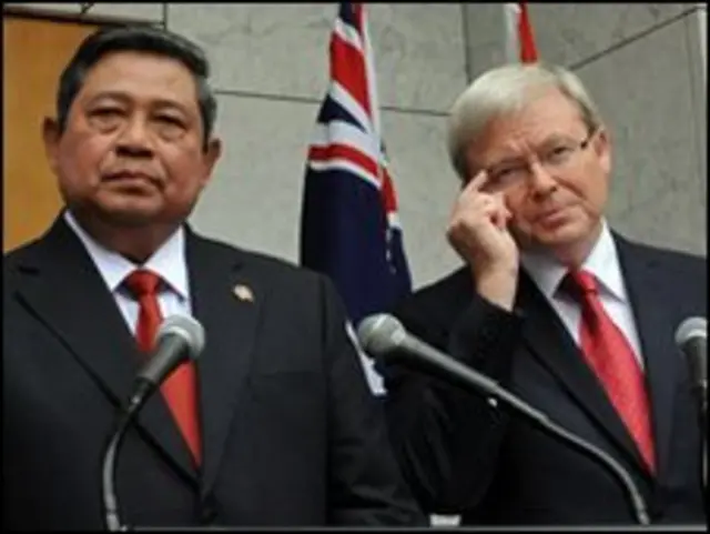 Presiden Susilo Bambang Yudhoyono bersama Kevin Rudd