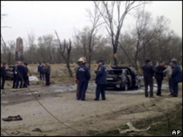 Sitio de la explosión en Daguestán