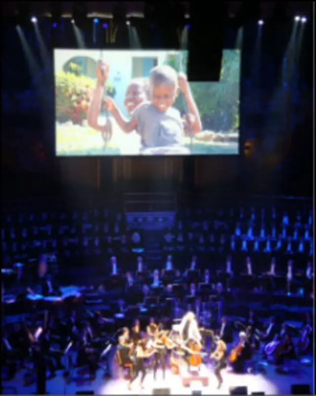 big screen with haiti updates