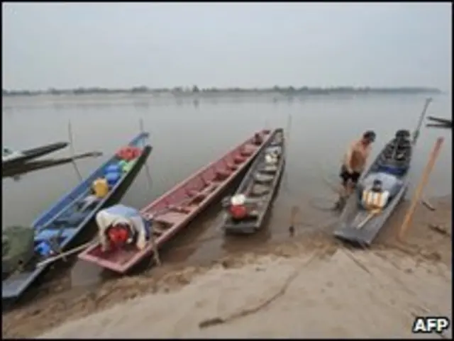 Đoạn sông Mekong gần Vientian, Lào