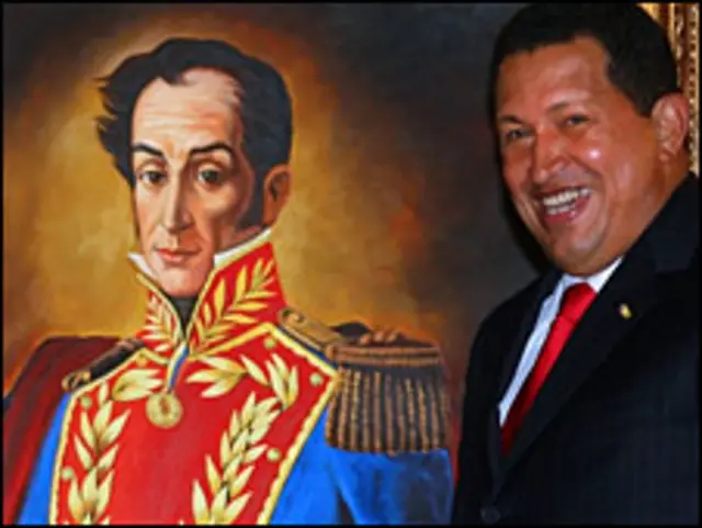 Hugo Chavez mengkaitkan revolusi sosialis dengan perjuangan Simon Bolivar
