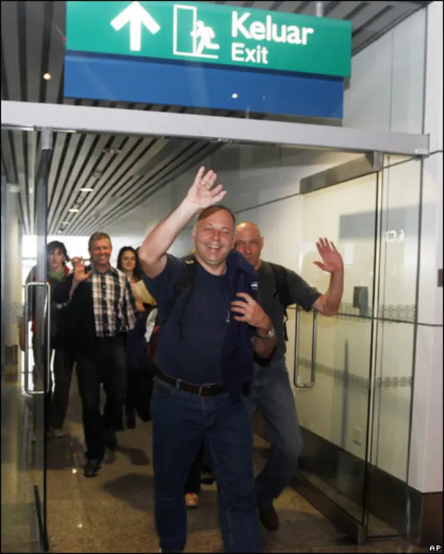 Pasajero llegando a Kuala Lumpur desde Francfort