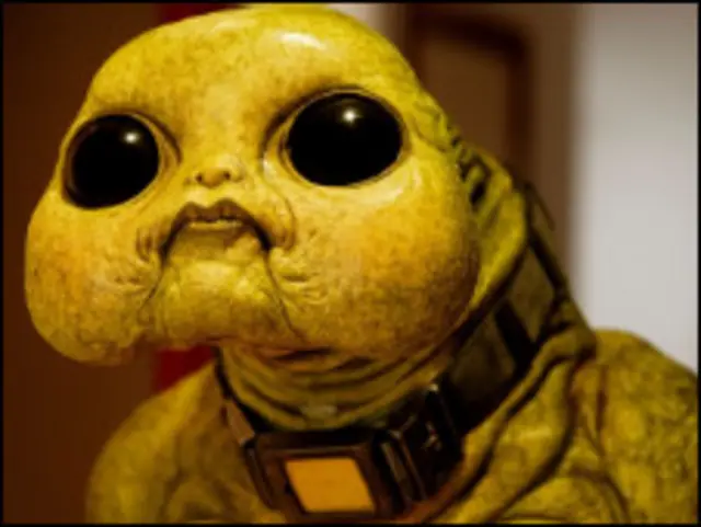 Кадр из телепередачи с изображением инопланетянина