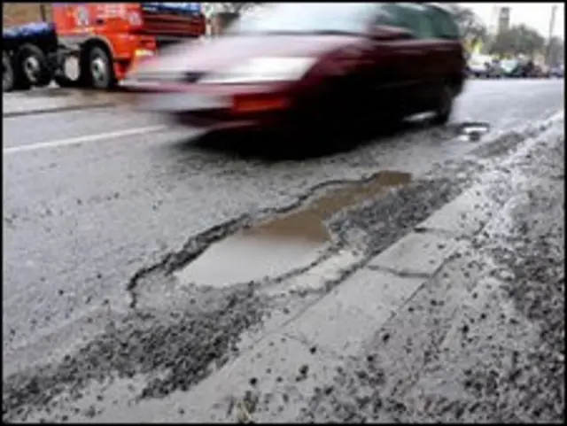 Выбоина в дороге