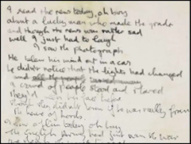 На листке видна правка Леннона