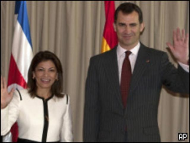 Laura Chinchilla y Felipe de Borbón