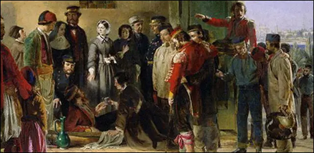 Pintura mostrando a Florence Nightingale, por Jerry Barrett