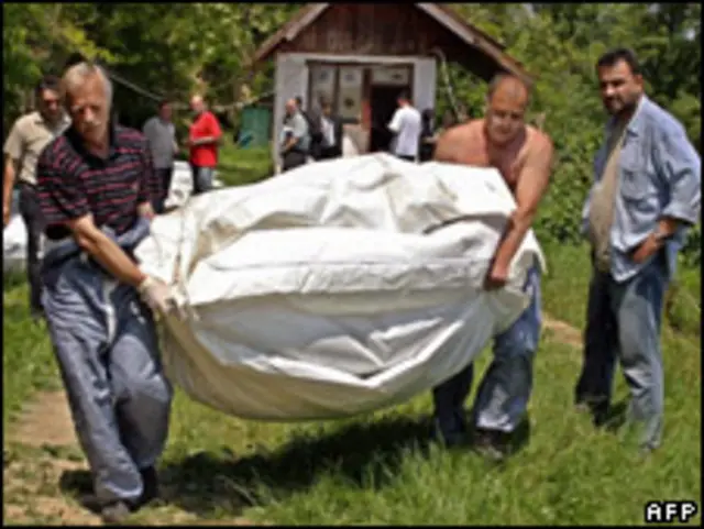 حدود ۷۴۴ جسد در یک پایگاه هوایی صربستان در سال ۲۰۰۱ کشف شد