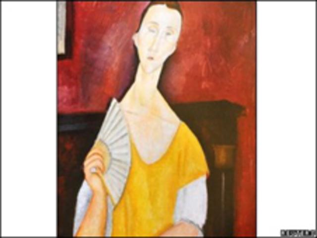 "La femme à l’eventail" de Amedeo Modigliani, 1919.