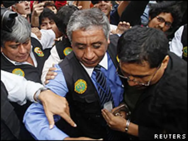 Alberto Pizango, detenido en Lima. 