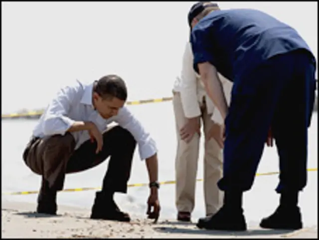 Presiden Obama sudah beberapa akali meninjau kawasan kebocoran