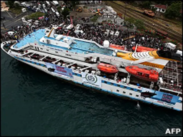 Одно из судов "Флотилии Свободы"