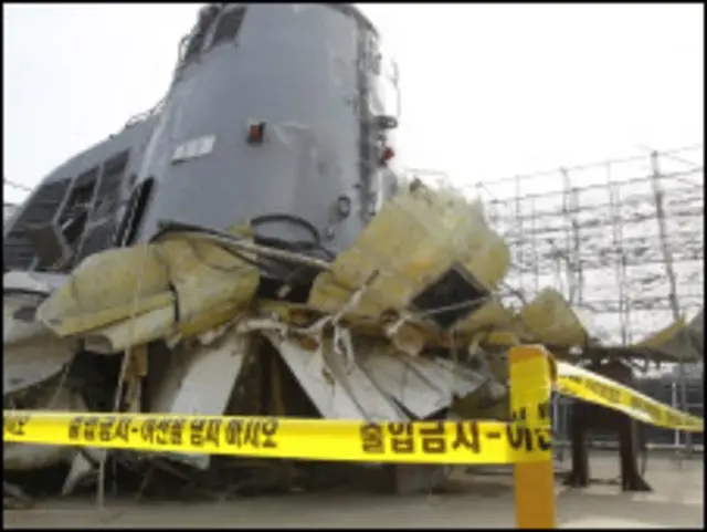 Обломки корвета "Чхонан"